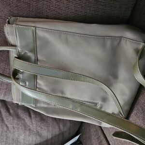 Matt And Nat Canvas Vegan Leather Green Backpack